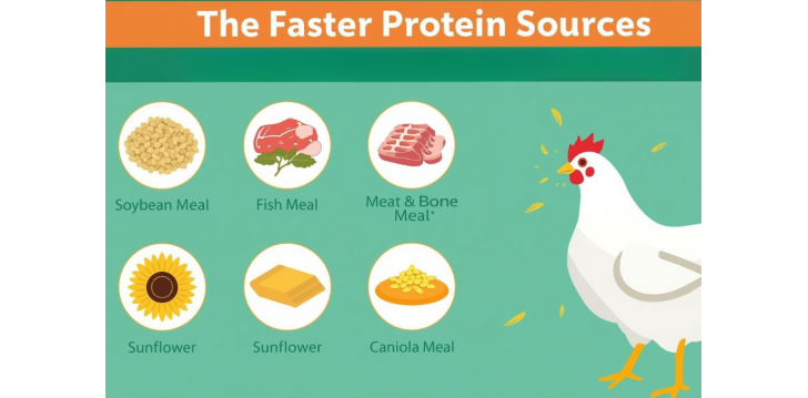 Best Protein Sources in Poultry Feed for Faster Broiler Growth